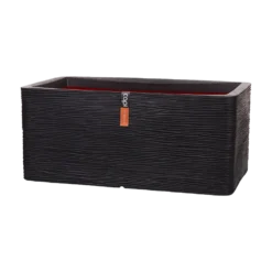 Capi Plantenbak Rechthoek Nature Rib NL - L73 X B39 X H32cm - Zwart