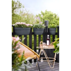 Elho Balkonbak Vibia Campana Easy Hanger Medium - Antraciet -Natuur Hoek Verkoop balkonbak vibia campana easy hanger medium antraciet balkonbak antraciet 5 1