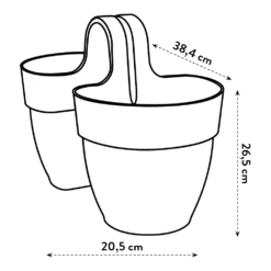 Elho Balkonbak Vibia Campana Twin 21cm - Antraciet -Natuur Hoek Verkoop balkonbak vibia campana twin 21cm antraciet balkonbak antraciet 6 1