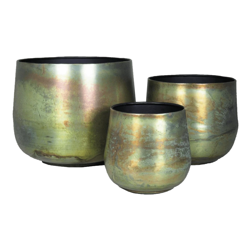 Bloempot Athene - D46 X H39cm - Groen Platina 2 Bloempot Athene - D46 X H39cm - Groen Platina - Afbeelding 2