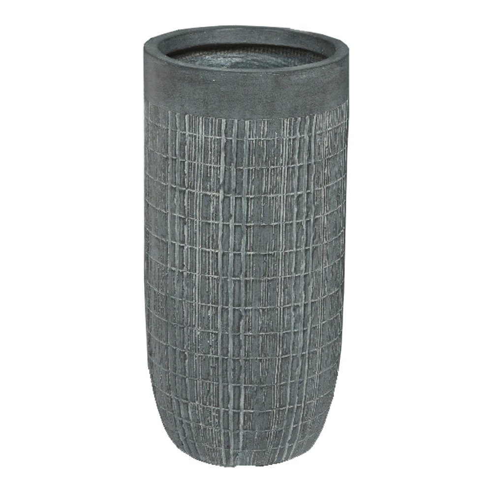 Bloempot Bryan Hoog - D34 X H63,5cm - Grijs 1 Bloempot Bryan Hoog - D34 X H63,5cm - Grijs