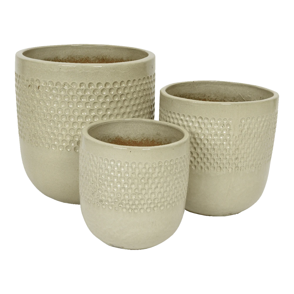 Bloempot Collin - D33 X H34cm - Creme 2 Bloempot Collin - D33 X H34cm - Creme - Afbeelding 2