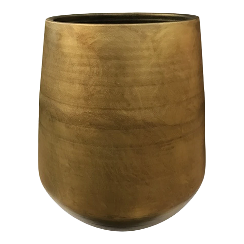 Bloempot Hamelton - D38 X H40cm - Mat Goud 1 Bloempot Hamelton - D38 X H40cm - Mat Goud