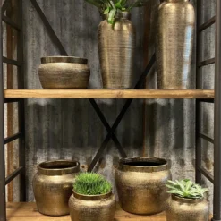 Bloempot Marrakesh - D21 X H17cm - Zilver Goud -Natuur Hoek Verkoop bloempot marrakesh serie 3 1