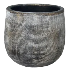 Bloempot Miami - D27 X H25cm - Zwart Cement