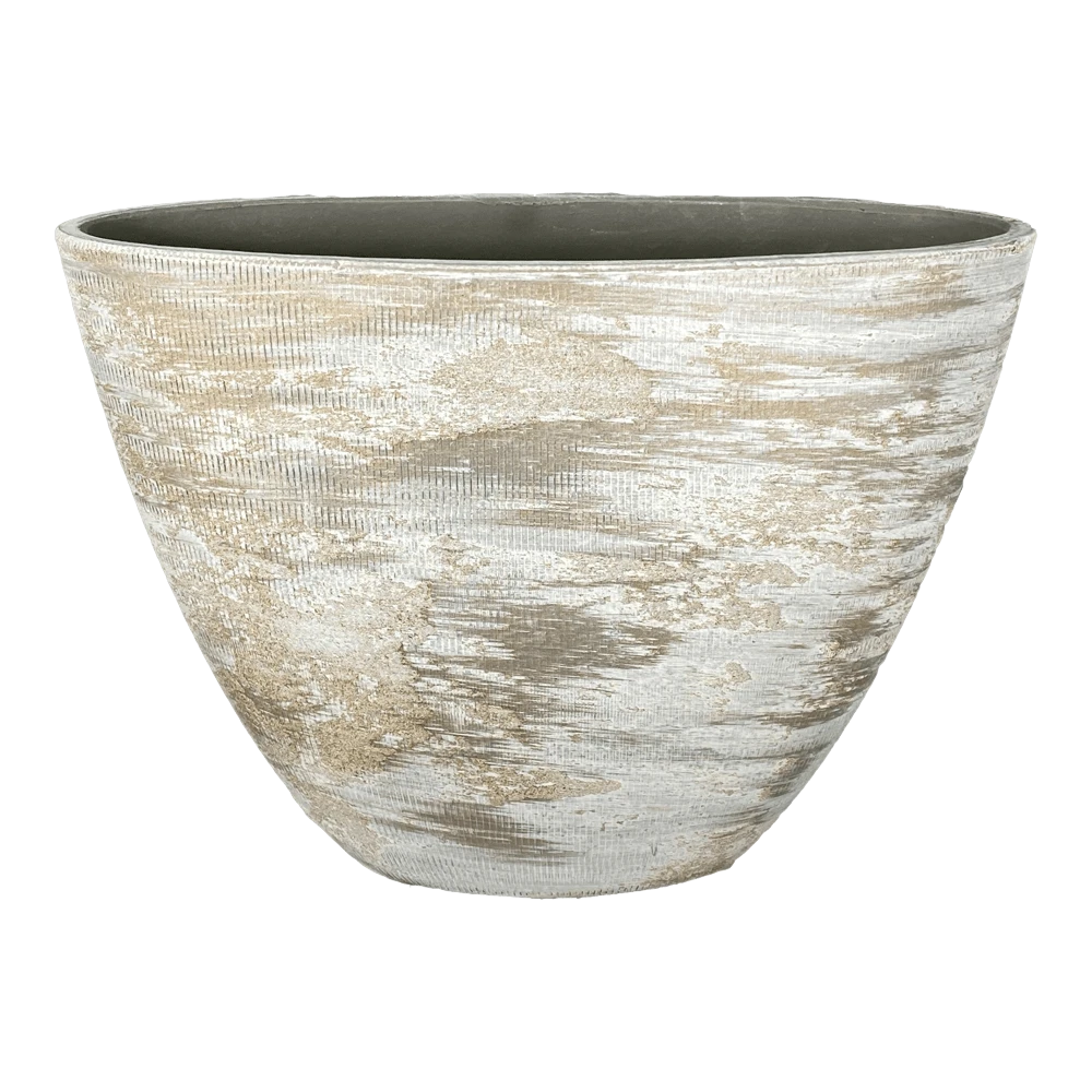 Bloempot Miami Ovaal - L39 X D20 X H31cm - Grijs 1 Bloempot Miami Ovaal - L39 X D20 X H31cm - Grijs