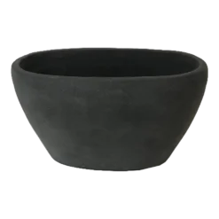 Bloempot Shanon Ovaal - L28 X B18 X H14cm - Mat Zwart