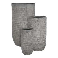 Bloempot Tallinn - D43,5 X H78,5cm - Zwart-grijs