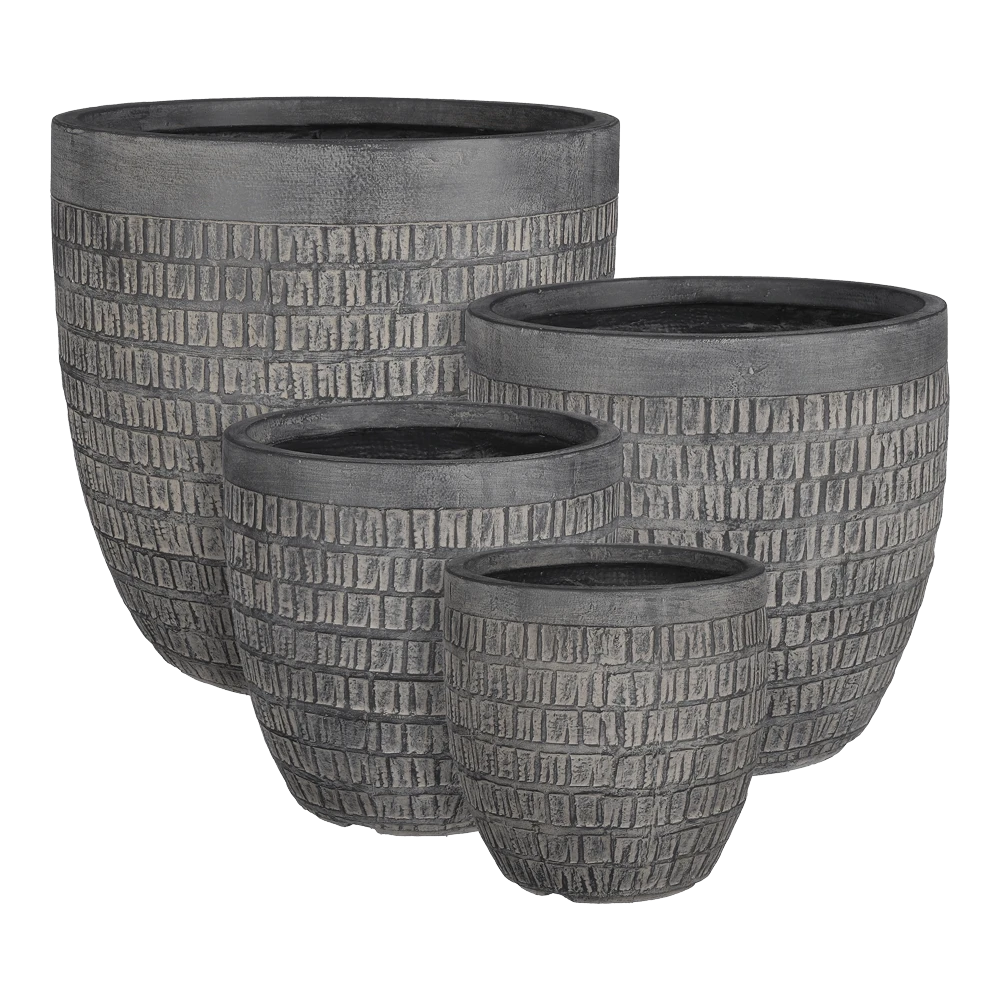 Bloempot Tallinn - D25,5 X H26cm - Zwart-grijs 1 Bloempot Tallinn - D25,5 X H26cm - Zwart-grijs