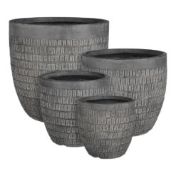 Bloempot Tallinn - D37 X H35,5cm - Zwart-grijs