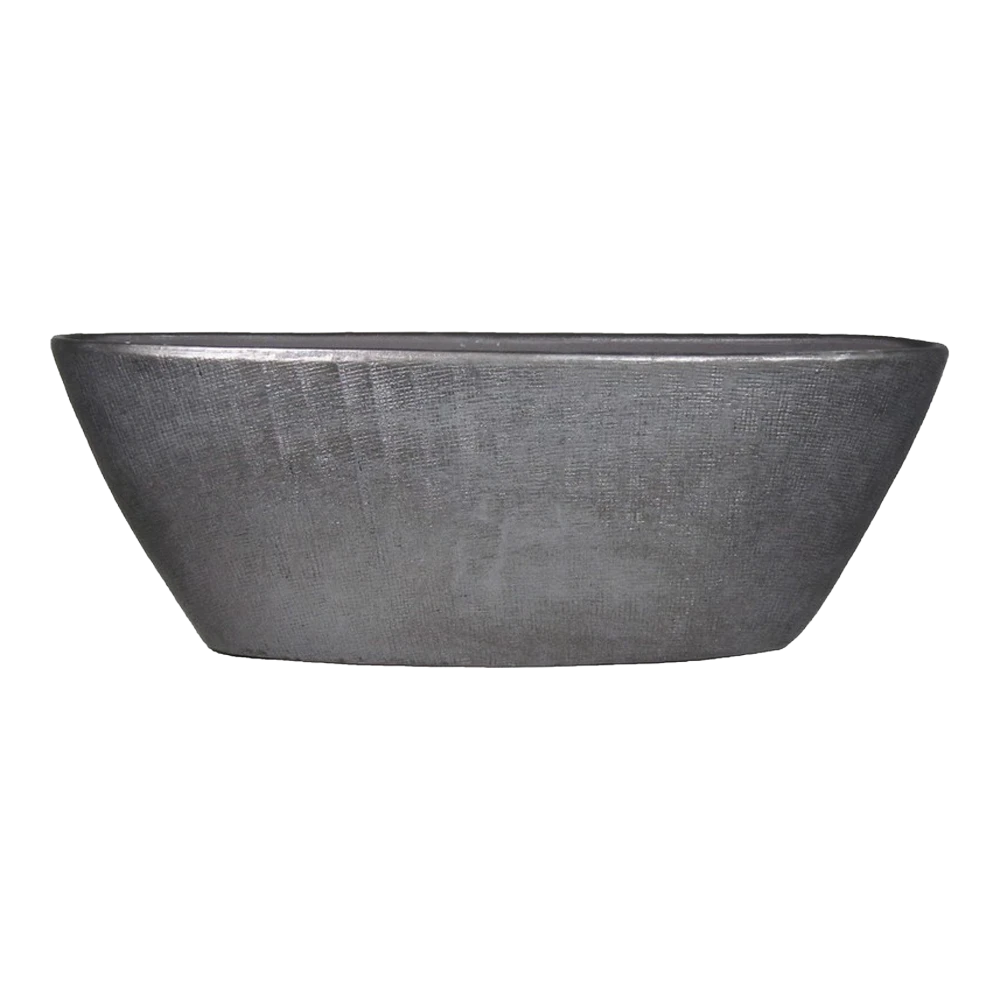 Bloempot Mira Ovaal - L69 X B17 X H25cm - Antraciet 1 Bloempot Mira Ovaal - L69 X B17 X H25cm - Antraciet