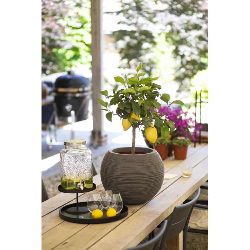 Capi Bloempot Hoog Nature Rib NL - D40 X H32cm - Donkergrijs - Afbeelding 2