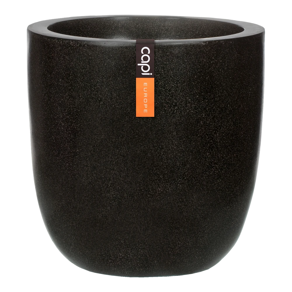 Capi Bloempot Bol Lux Terrazo - D35 X H34cm - Zwart 1 Capi Bloempot Bol Lux Terrazo - D35 X H34cm - Zwart