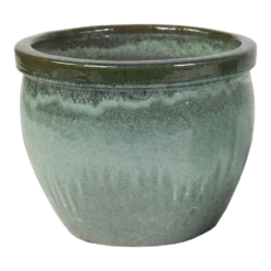 Bloempot Glazed Delta Rim - D21 X H16cm - Groen
