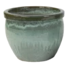 Bloempot Glazed Delta Rim - D28 X H24cm - Groen