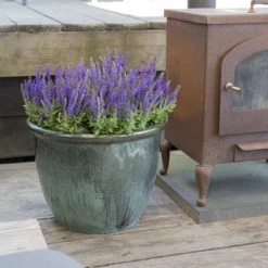 Bloempot Glazed Hp001 - D30 X H25cm - Groen -Natuur Hoek Verkoop glazed hp001 moss green d30h25 bloempot groen 7 6