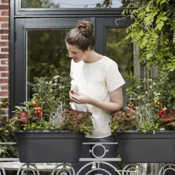 Balkonbak Elho Green Basics Flower Bridge 55cm - Living Black -Natuur Hoek Verkoop green basics flower bridge 55cm plantenbak living black 7 13