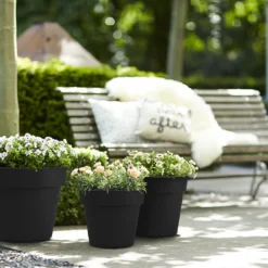 Bloempot Elho Green Basics Top Planter 47cm - Living Black -Natuur Hoek Verkoop green basics top planter 47cm bloempot living black 7 13