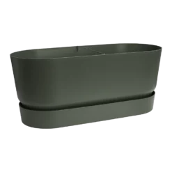Bloembak Elho Greenville Terrace 80cm - Met Wielen - Bladgroen -Natuur Hoek Verkoop greenville terrace trough 80cm wheels plantenbak bladgroen 3 10