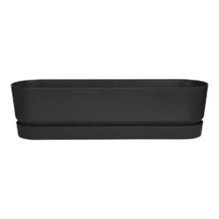 Bloembak Elho Greenville Terrace Long 70cm - Met Wielen - Living Black