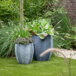 Bloempot Iowa BulletHigh - D25 X H28.5cm - Donkergrijs -Natuur Hoek Verkoop iowa bullethigh graphite d25h285 bloempot 7 4