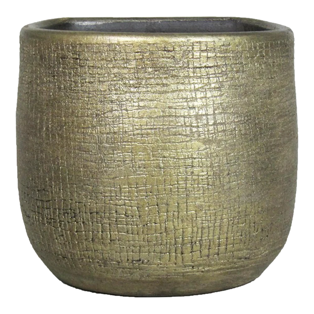 Muur Bloempot Mira - D18 X H16cm - Goud 1 Muur Bloempot Mira - D18 X H16cm - Goud