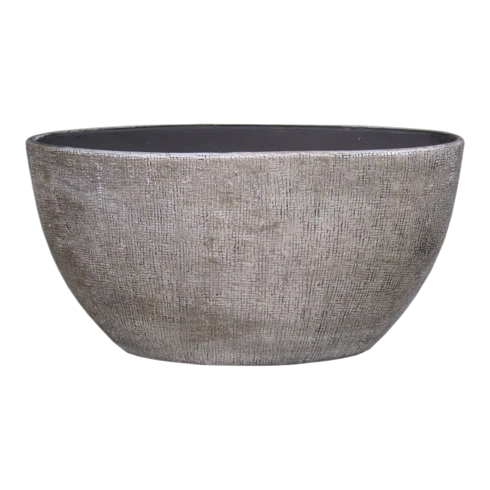 Bloempot Mira Ovaal - L49 X B20 X H25cm - Wit 1 Bloempot Mira Ovaal - L49 X B20 X H25cm - Wit