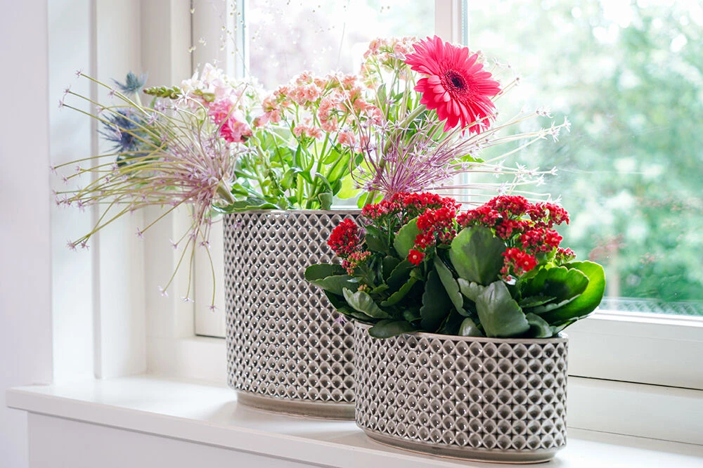 Bloempot Thies Ovaal - L26 X B12 X H25cm - Olijf Groen 2 Bloempot Thies Ovaal - L26 X B12 X H25cm - Olijf Groen - Afbeelding 2
