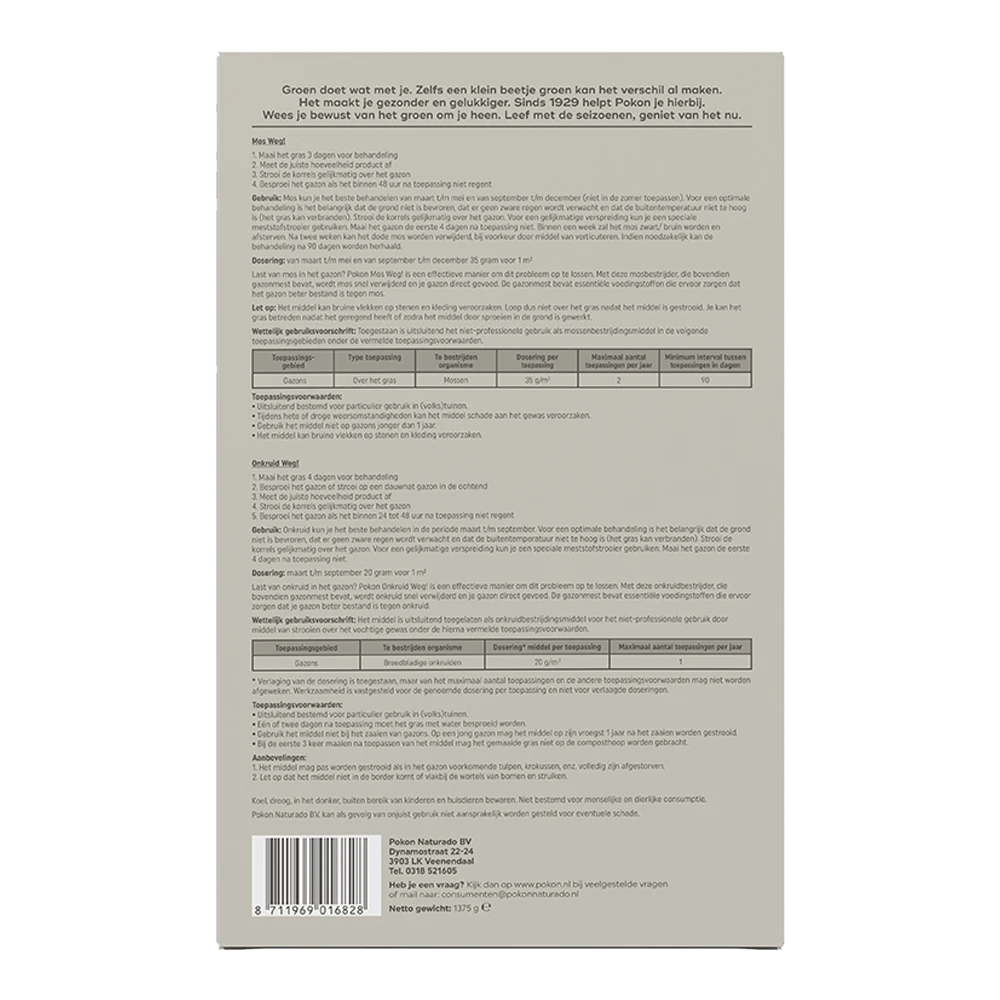 Pokon Mos En Onkruid Weg! 3-in-1 Voor 25mu00b2 - Onkruid En Aanslag 2 Pokon Mos En Onkruid Weg! 3-in-1 Voor 25mu00b2 - Onkruid En Aanslag - Afbeelding 2