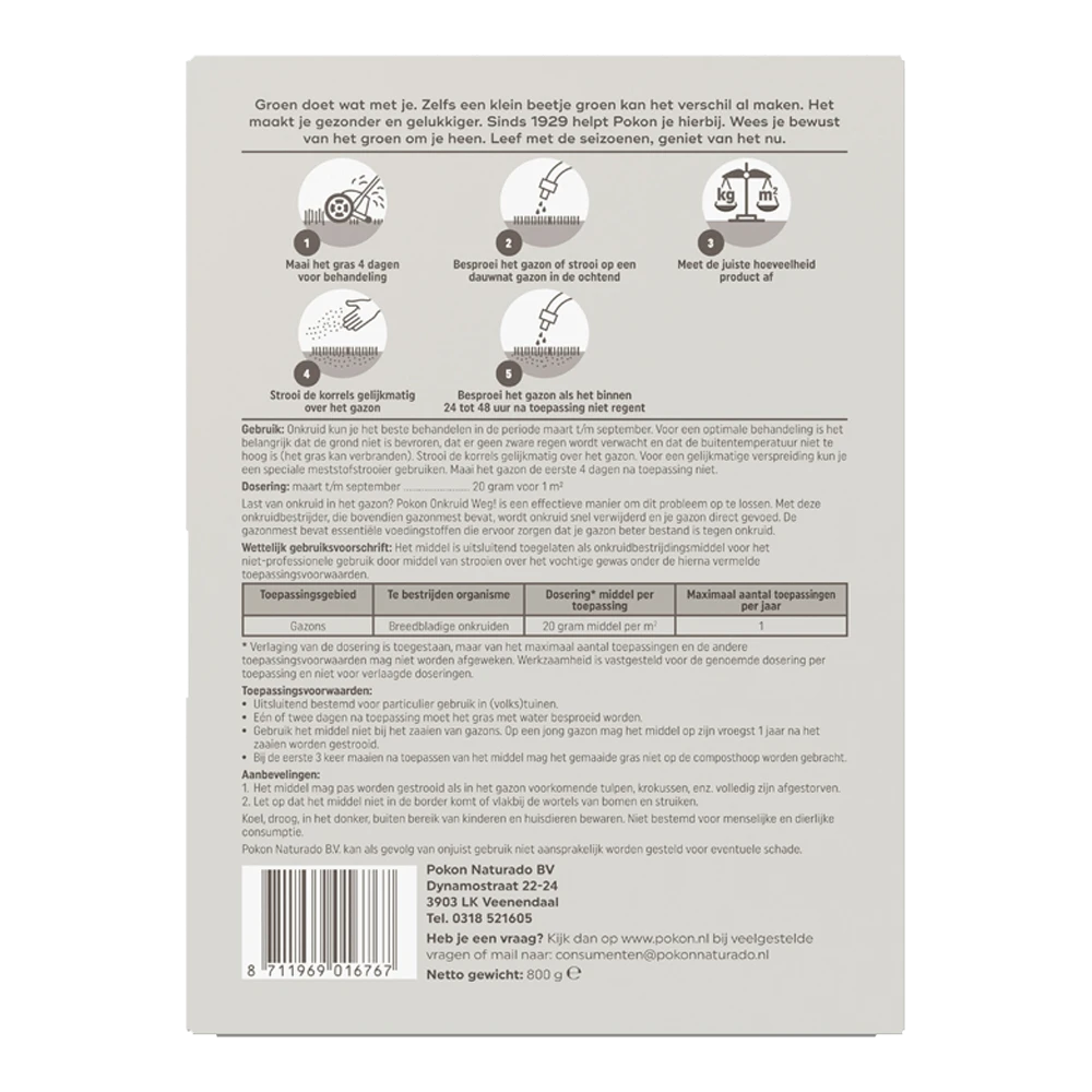 Pokon Onkruid Weg! 800gr Voor 40mu00b2 - Onkruid En Aanslag - Afbeelding 2