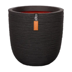 Capi Bloempot Bol Nature Rib NL - D43 X H41cm - Zwart