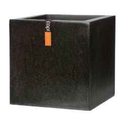 Capi Plantenbak Vierkant Lux Terrazo - L50 X B50 X H50cm - Zwart