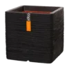 Capi Plantenbak Vierkant Nature Rib NL - L30 X B30 X H30cm - Zwart