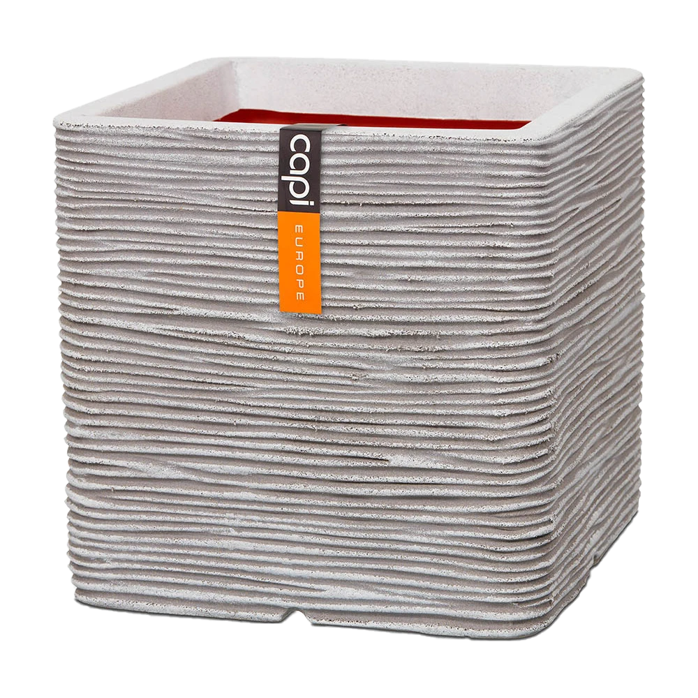 Capi Plantenbak Vierkant Nature Rib NL - L40 X B40 X H40cm - Ivoor 1 Capi Plantenbak Vierkant Nature Rib NL - L40 X B40 X H40cm - Ivoor