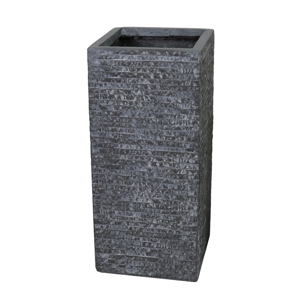 Plantenbak Utah Cubihi - L23 X B23 X H50cm - Donkergrijs 1 Plantenbak Utah Cubihi - L23 X B23 X H50cm - Donkergrijs