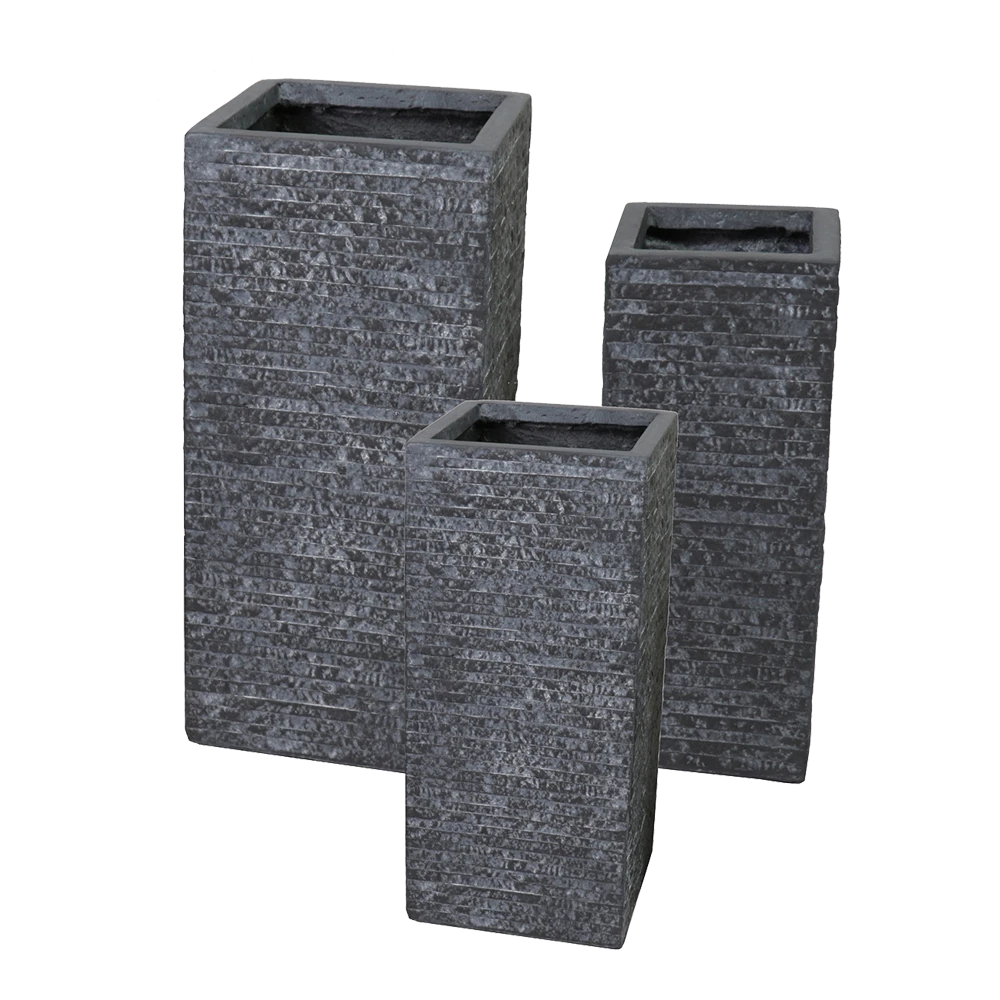 Plantenbak Utah Cubihi - L23 X B23 X H50cm - Donkergrijs 2 Plantenbak Utah Cubihi - L23 X B23 X H50cm - Donkergrijs - Afbeelding 2