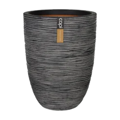 Capi Bloempot Nature Elegant Rib NL - D46 X H58cm - Antraciet