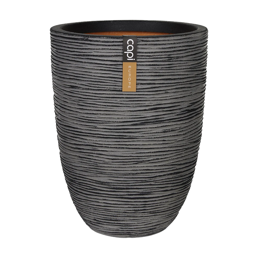 Capi Bloempot Nature Elegant Rib NL - D46 X H58cm - Antraciet 1 Capi Bloempot Nature Elegant Rib NL - D46 X H58cm - Antraciet
