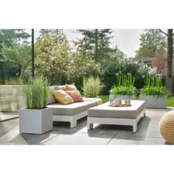 Elho Vivo Next Vierkant Wielen 40cm - Warm Grijs -Natuur Hoek Verkoop vivo matt vierkant wielen 40cm warm grijs 7 1