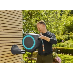 Wandslangenbox RollUp - S - 15m - Blauw - Gardena -Natuur Hoek Verkoop wandslangenbox rollup s 15m blauw gardena 4 7